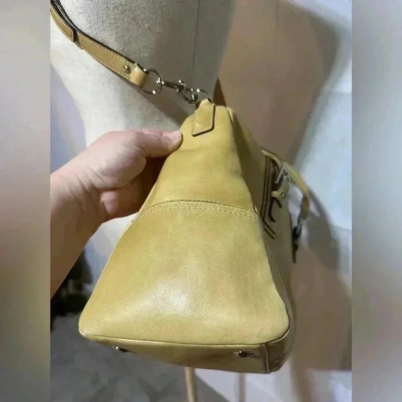 Coach Hamilton Tan Camel Leather Tote Bag w/ Strap & Fob D1093-F13811 *CLEAN* - Picture 9 of 11